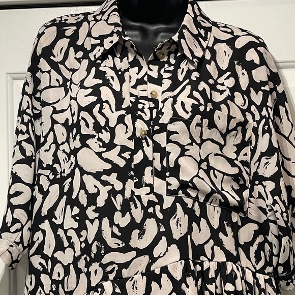 Stine Goya | Hunter Dress | Midi Medium Abstract Lined Art To Wear Black $350 - Picture 14 of 16